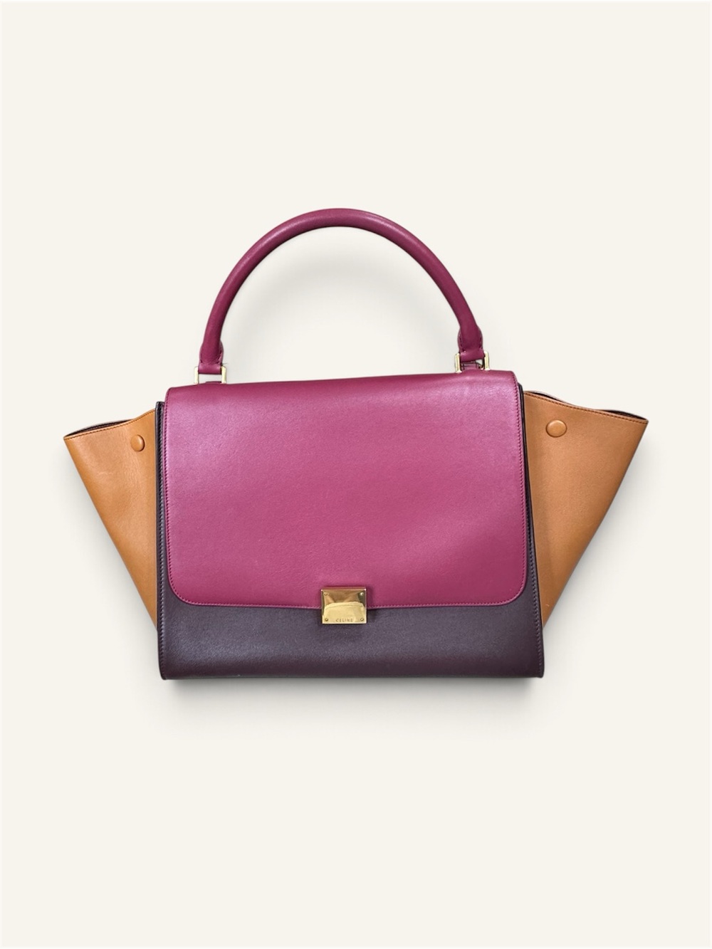CELINE Tricolor Trapeze Satchel Top-Handle Bag Medium🌸